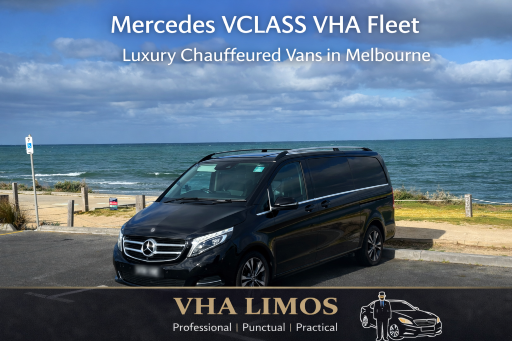 Mercedes V-Class luxury chauffeured van in Melbourne by VHA Limos fleet